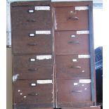 Two similar wooden four drawer office filing cabinets. (2) (B.P. 24% incl.