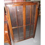 Early 20th century oak two-door glazed display cabinet/ bookcase. (B.P. 24% incl.