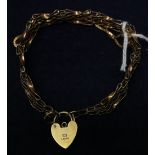 9ct gold four bar gate bracelet and another bracelet. (B.P. 24% incl.