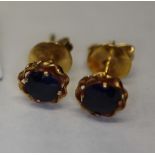 Pair of sapphire earrings. (B.P. 24% incl.
