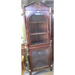 19th century mahogany, free standing corner cabinet. Water damaged. No estimate, no reserve. (B.P.