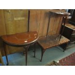 Two similar reproduction mahogany 'D'-end console tables together with a reproduction mahogany