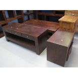 Collection of modern, good quality hardwood furnishing items to include: two coffee tables,