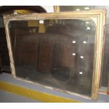 19th century gesso framed over mantle mirror (distressed). (B.P. 24% incl.