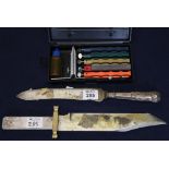 Silver collared meat knife,