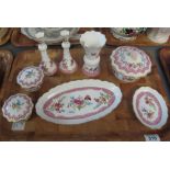 Royal Worcester find bone china 'Amelia' ladies dressing table set to include: trays,