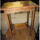 Early 20th century oak occasional table of rectangular form with under tier. (B.P. 24% incl.
