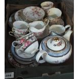 Adderley fine bone china 'Chinese Blossom' part tea set,