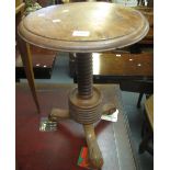 Early 20th century circular tripod table with ring turned pedestal. (B.P. 24% incl.