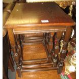 Mid 20th century oak nest of three rectangular tables. (B.P. 24% incl.