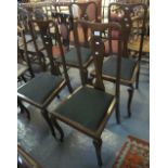 Set of four early 20th century Queen Anne style dining chairs, together with a bedroom chair.