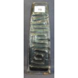 Whitefriars type, moulded glass, rectangular section,