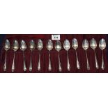 Roll of twelve sterling silver, matching teaspoons. 6 oz troy approx. (B.P. 24% incl.