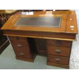 Early 20th century mahogany and pine fall front clerk's pedestal desk. (B.P. 24% incl.