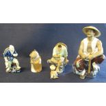 Four Chinese mud men china figures. (B.P. 24% incl.
