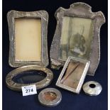 Assorted picture frames and other silver items - mostly in poor condition. (B.P. 24% incl.