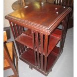 Edwardian mahogany revolving book case. (B.P. 24% incl.