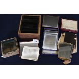 Shoe box contain various boxes of glass magic lantern slides various. (B.P. 24% incl.