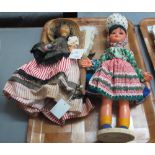 Two continental plastic doll figurines with clothing. (B.P. 24% incl.