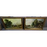 Pair of large gilt framed furnishing prints, country scenes. (2) (B.P. 24% incl.