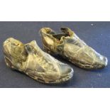 Pair of 19th century child's wooden and leather studded clogs. (B.P. 24% incl.