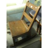 19th century oak bar-back farmhouse kitchen chair now converted to a rocking chair. (B.P. 24% incl.