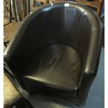 Modern leather tub chair. (B.P. 24% incl.