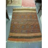 Middle Eastern geometric banded rug. (B.P. 24% incl.