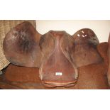 Leather saddle with under blanket. (B.P. 24% incl.