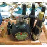 Tray of alcohol to include; Keystone Cypriot red wine, Cusenier apricot brandy,