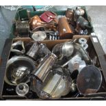 Two boxes of assorted metalware, various. (2) (B.P. 24% incl.