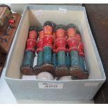 Vintage novelty wooden painted skittles set in the form of soldiers. (B.P. 24% incl.