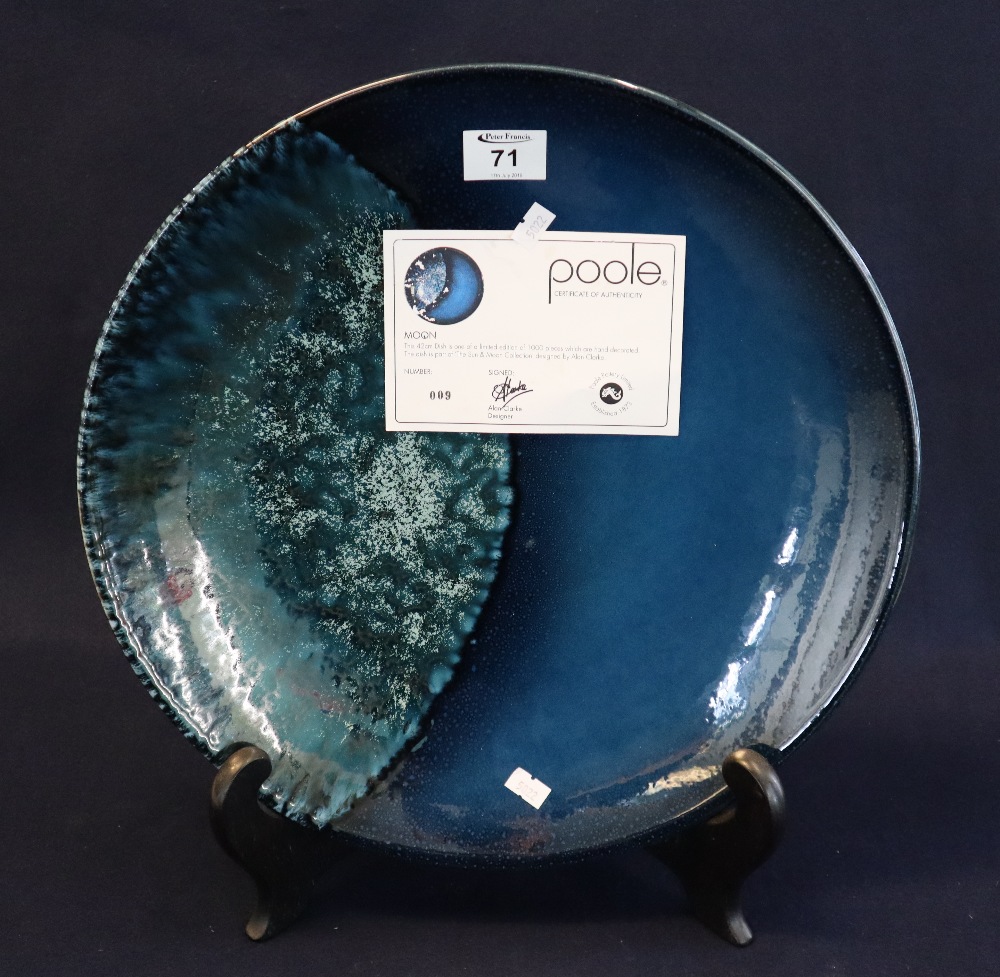 Poole pottery moon design plaque or dish,