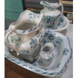 'Lily' transfer printed jug and basin set,