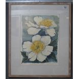 Andrea Kelland, (20th Century, Welsh), 'White Peonies', a limited edition print, signed in pencil,