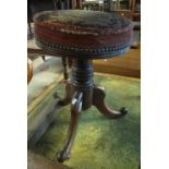 19th Century walnut adjustable piano stool. (B.P. 24% incl.