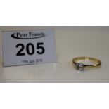 An 18ct gold diamond solitaire ring. Weight 2.2g approx. (B.P. 24% incl.