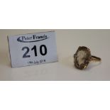 A 9ct gold smoky quartz ring. Approx weight 4.5g. (B.P. 24% incl.