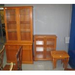 Modern hardwood living room suite to include: cabinet back book case,