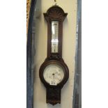 Negretti & Zambra early 20th Century oak barometer. (B.P. 24% incl.