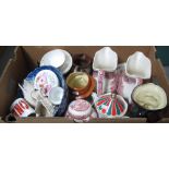 Box of assorted china to include; Staffordshire character jug,