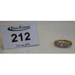 18ct gold five stone opal ring. Approx weight 3g. (B.P. 24% incl.