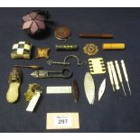 Collection of antique and vintage sewing and needlework accessories to include;