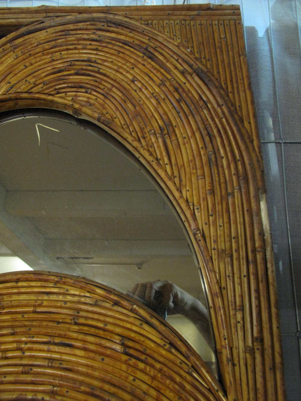 A pair of large rectangular mirrors having bamboo decoration. No reserve, no estimate. - Image 3 of 9