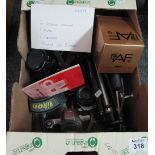 Box of assorted cameras and equipment to include; Canon, Pentax, lenses, tripod etc. (B.P.