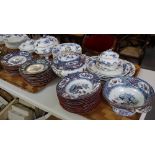Two trays of 19th Century Staffordshire Japanese design plates,