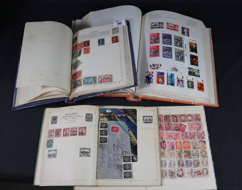 Collection of all world stamps in four old albums. 100's. (B.P. 24% incl.