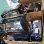Box of diecast model vehicles in original boxes to include; Maisto of varying scales.