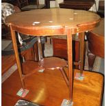 Edwardian mahogany inlaid oval occasional table. (B.P. 24% incl.