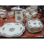 Two trays of plant Tuscan china teaware on a cream ground with floral sprays. (2) (B.P. 24% incl.